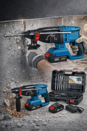 Дрель-перфоратор с 2 акб 48V в кейсе KRAFFTEC Коломыя