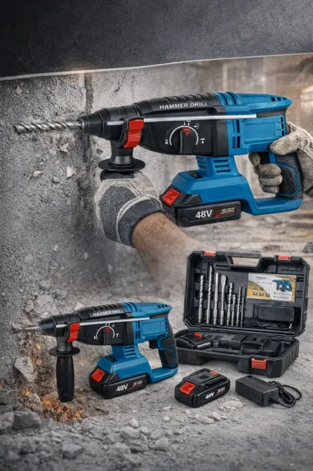 Дрель-перфоратор с 2 акб 48V в кейсе KRAFFTEC Коломыя - изображение 1