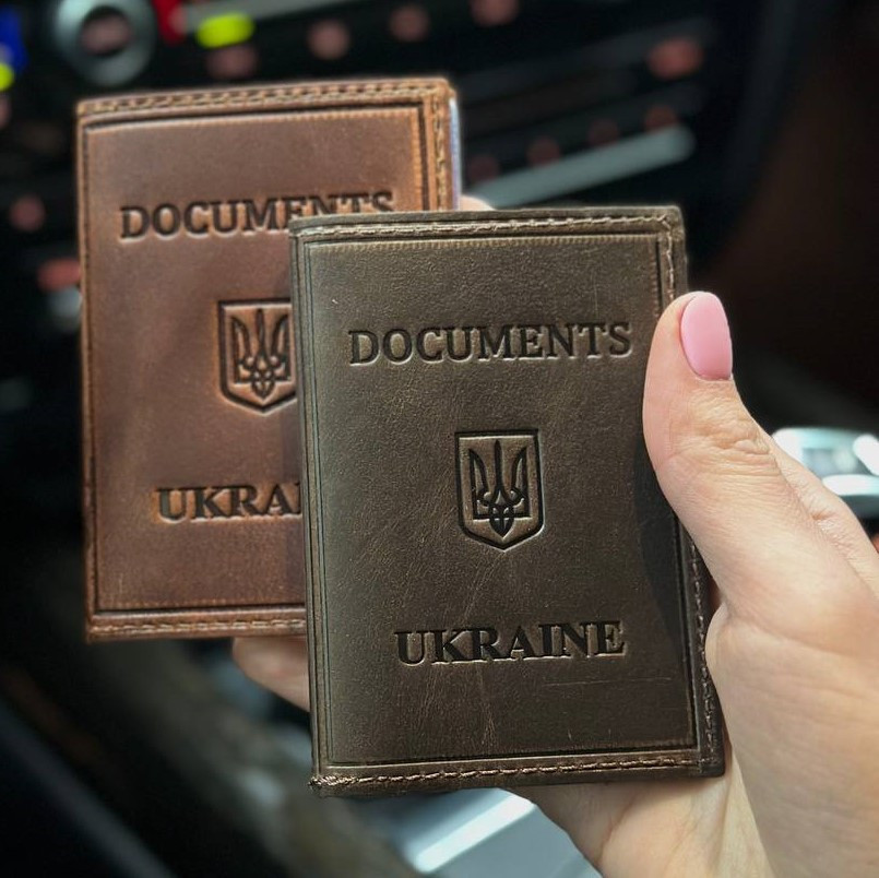 Кожаная обложка для ID-паспорта и водительских прав 2186-1B Киев - изображение 11