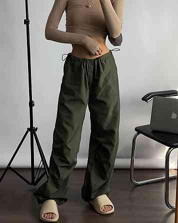 Жіночі повсякденні штани карго-парашути плащівка Хакі Одеса