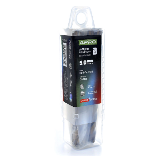 Свердло по металу d5,0мм HSS-Co/M35 кобальтове APRO Житомир - изображение 2