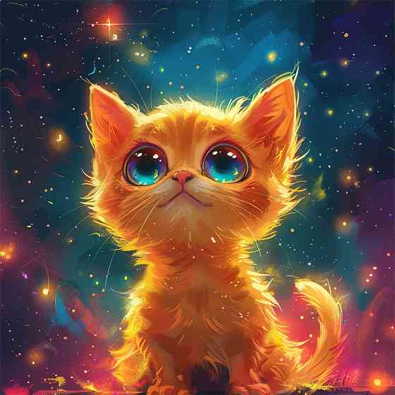 Алмазна мозаїка "Cиньооке кошеня" BH009 неповна викладка 25х25 см Вінниця