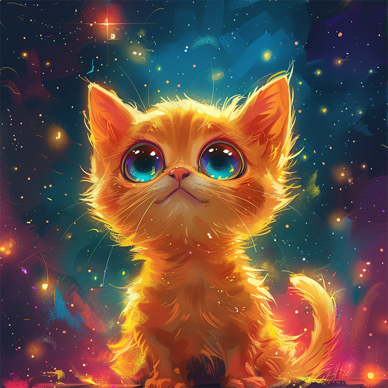 Алмазна мозаїка "Cиньооке кошеня" BH009 неповна викладка 25х25 см Вінниця - фото 2