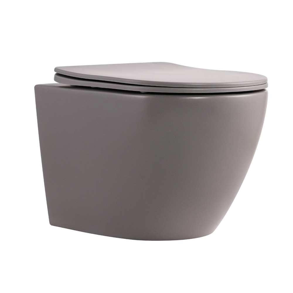 Унитаз подвесной Robin Ultra Quiet 490×365×325 мм, Stone Grey, с сиденьем Slim Duroplast / Soft-close / Quick Release Киев - изображение 1