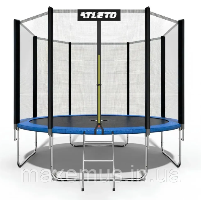 Батут с защитной сеткой и лестницей Atleto 374 см (12 ft) до 150 кг + Подарки Мостиська - фото 20