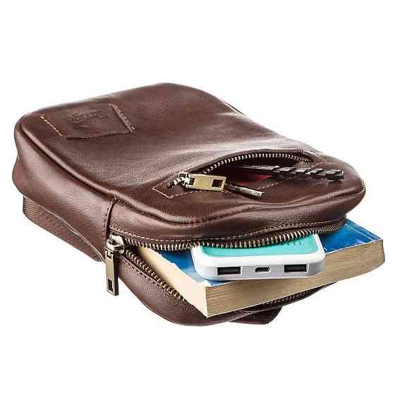 Чоловіча шкіряна сумка Коричнева (SHVIGEL) Київ