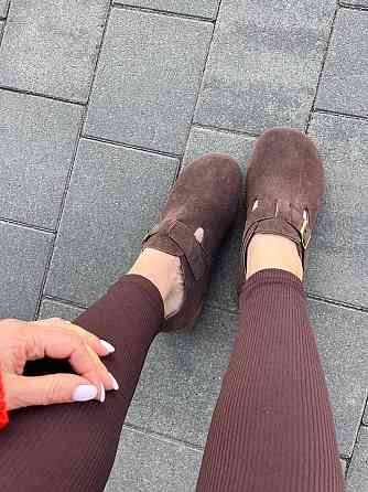 Egga Клоги жіночі EGGA шоколадні натуральна замша закрита п'ята розмір ( -32) Коломия