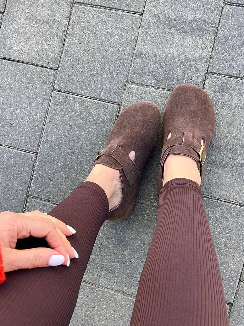 Egga Клоги жіночі EGGA шоколадні натуральна замша закрита п'ята розмір ( -32) Коломыя - изображение 2