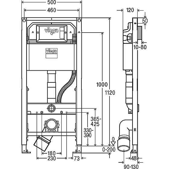 Модуль-бачок для підвісного унітаза-біде Prevista Dry VIEGA 771997 (000021625) Київ