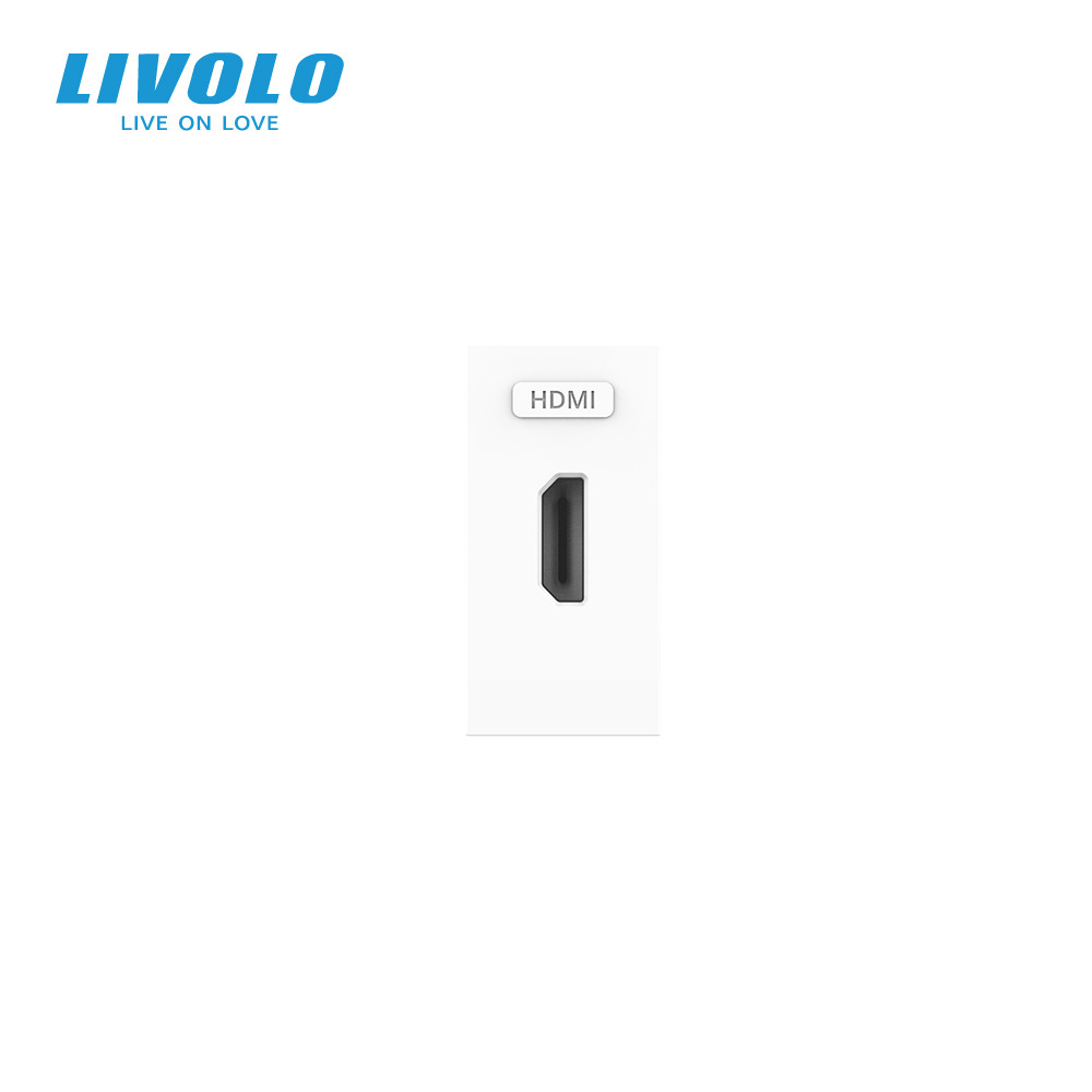 HDMI розетка LIVOLO 1.4, біла, модуль 0.5 поста, для телевізора / ПК (VL-FCHD-1WP) Коломыя - изображение 3