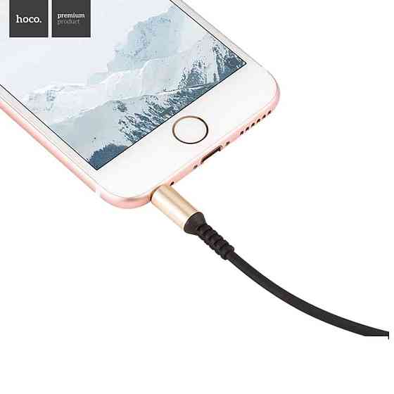 Аудiокабель HOCO UPA02 AUX Spring Audio cable Black Київ