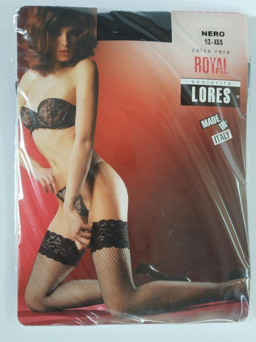 Панчохи в сіточку чорного кольору lores royal на силіконовій  3/4 Славута - фото 1