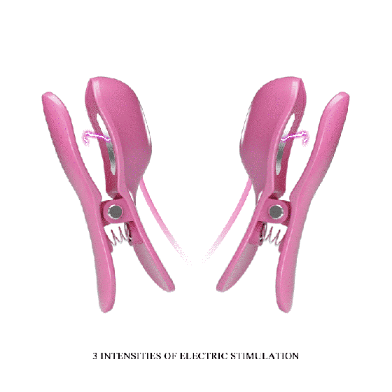 Віброзатискачі для сосків Pretty Love Nipple Clip з електростимуляцією, рожеві Sex Aura Київ