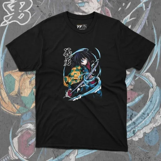 Футболка мужская с принтом Клинок, рассекающий демонов Гію Томіока 2 Размер 48 Anime0430 Днепр