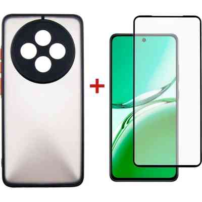 Чохол до мобільного телефона Dengos Oppo Reno12 F 4G Case Matte + Glass (Black) (DG-KM-157) Вінниця