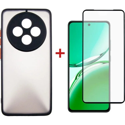 Чохол до мобільного телефона Dengos Oppo Reno12 F 4G Case Matte + Glass (Black) (DG-KM-157) Вінниця - фото 1