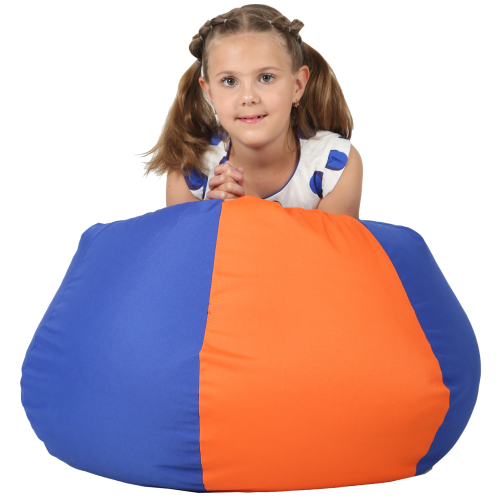 Крісло-мішок Груша Хатка середня Синій з Помаранчевим (підліткова) Київ - фото 2