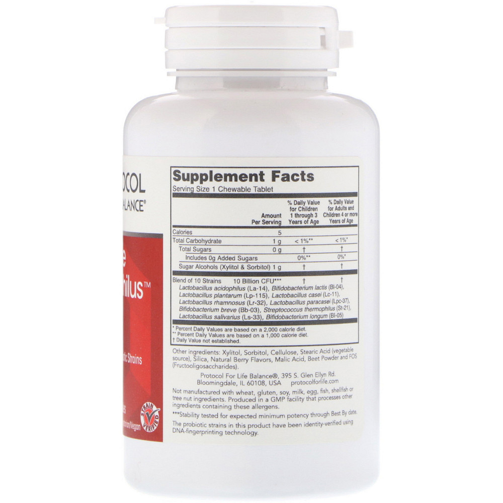 Пробіотики дофілус Protocol for Life Balance ProtoDophilus 10 млрд 60 жовт таб Київ - фото 2