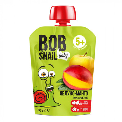 Дитяче пюре Bob Snail Равлик Боб Яблуко-манго 90 г (4820219343042) Вінниця - фото 1