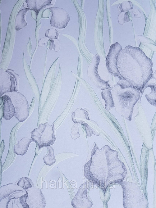 Шпалери флізелінові Decoprint Elisir EL21022 квіти сірі листя зелені на світло-блакитному тлі Київ - фото 3
