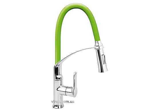 Змішувач води FALA"FLEXIBLE-2"для раковини з гнучкою зеленою лійкою, регулюв.потоку води,l=60 см(DW) Одеса