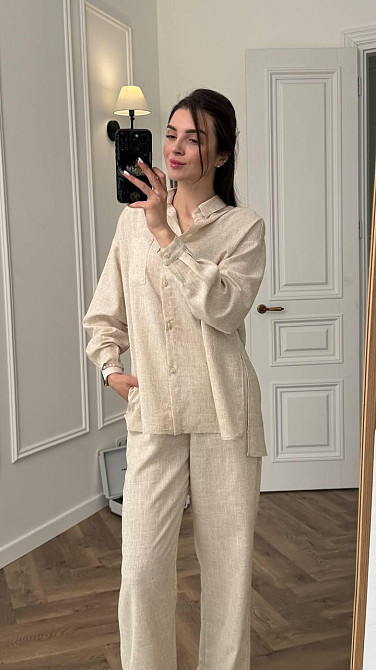 Костюм жіночий літній льон Пісок 42/44 Харків - фото 3