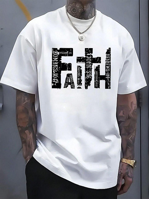 Футболка мужская с принтом  42 Белая 2664088937 Днепр - изображение 1