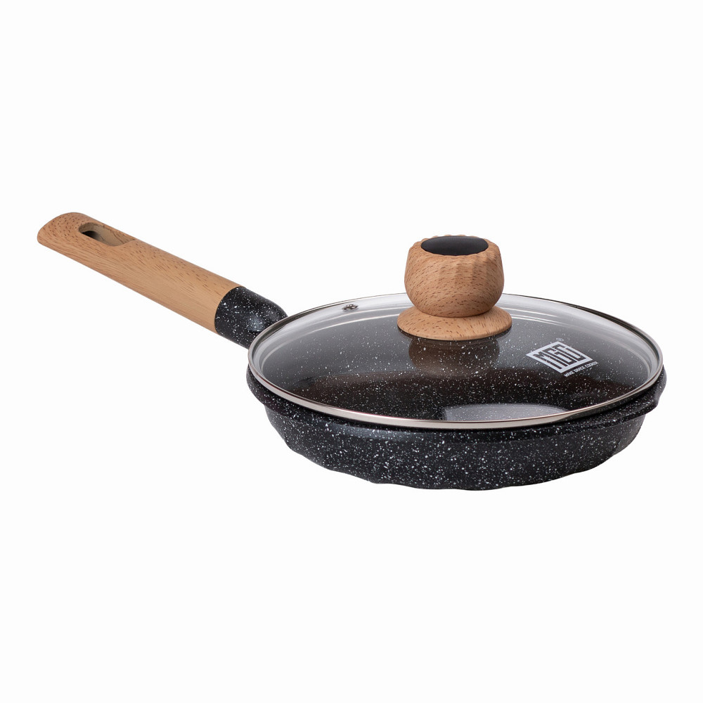 Черная мраморная сковорода Ø 22 см с антипригарным покрытием Киев - изображение 7