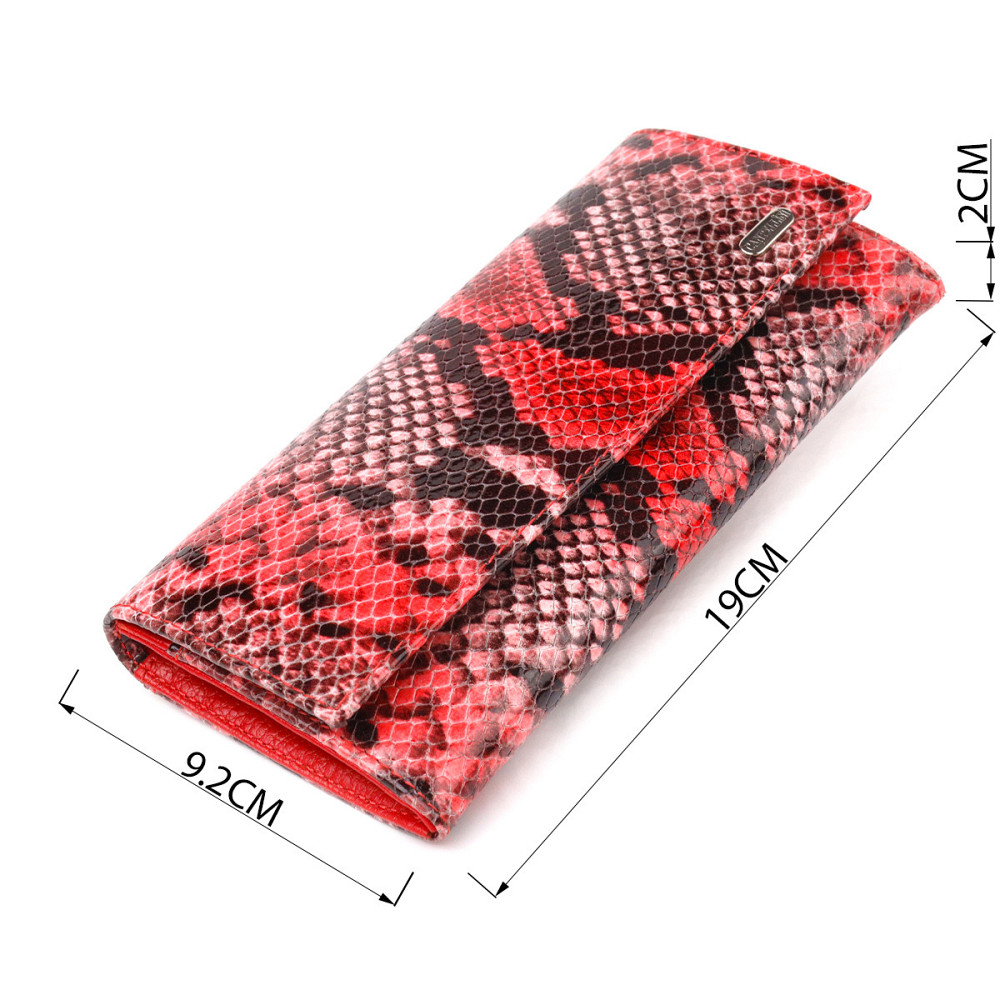 Яскравий жіночий гаманець з натуральної фактурної шкіри з тисненням під змію CANPELLINI 21627 Різнокольоровий Київ - фото 8