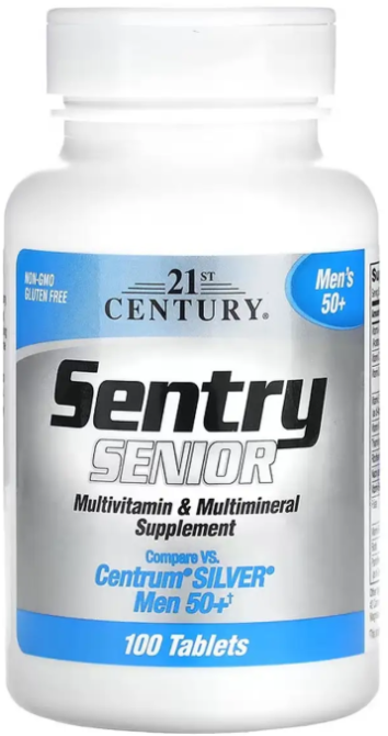 Вітаміни та мінерали для чоловіків 50+ 21st Century Sentry Senior Men 50+ 100 таб Київ - фото 1