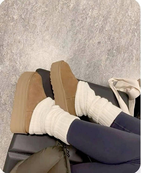 Женские трендовые гетры без пяток полушерсть Молочный Одесса - изображение 1