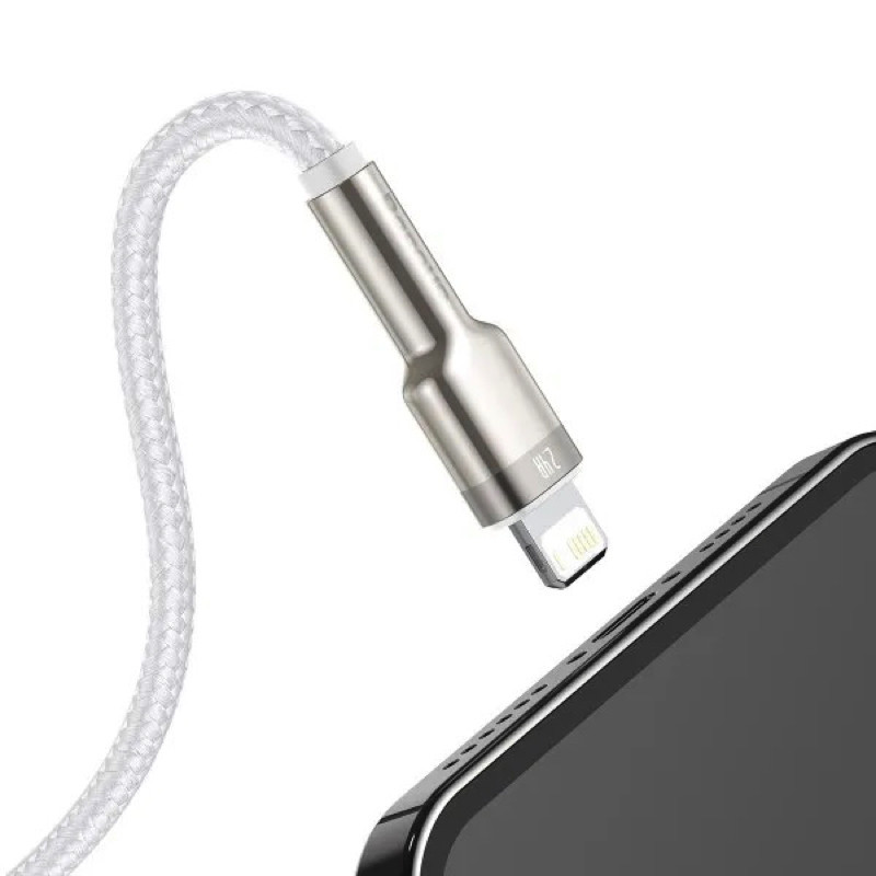Кабель Baseus Cafule Series Metal Data Cable USB to IP 2.4A 1m White Одесса - изображение 6
