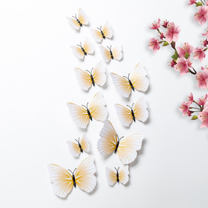 Бабочки на магнитах декоративные 12 штук бело-бежевый Киев - изображение 1