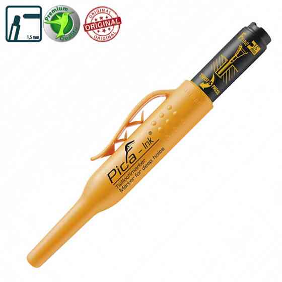 Маркер фірмовий з довгим носиком Pica-Ink Deep Hole Marker, 150/46 чорний Одеса