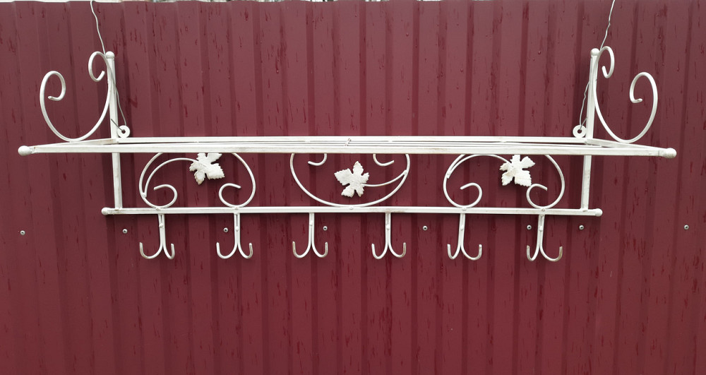 Вішалка кована настінна велика M-082 для одягу Б3913 Бежевий Київ - фото 3