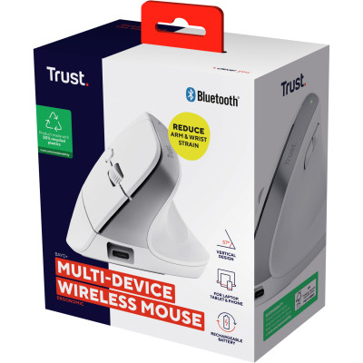 Мышка Trust Bayo+ Ergonomic Wireless/Bluetooth White (25399) Винница - изображение 3