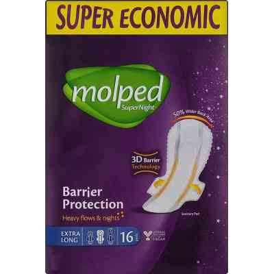 Гігієнічні прокладки Molped SuperNight Extra Long 32 см 16 шт. (8690536829170) Вінниця