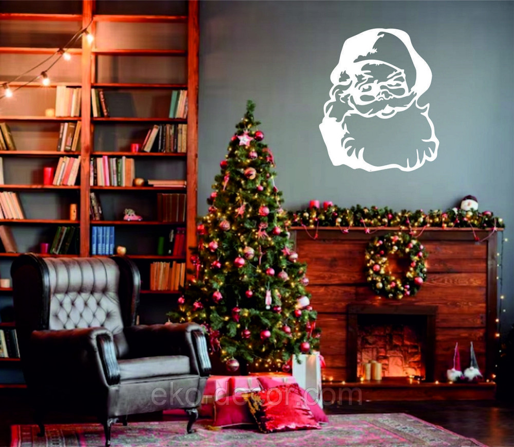 Декоративное настенное Панно «Дед Мороз», Декор на стену 70*58 см, Белый Киев - изображение 4