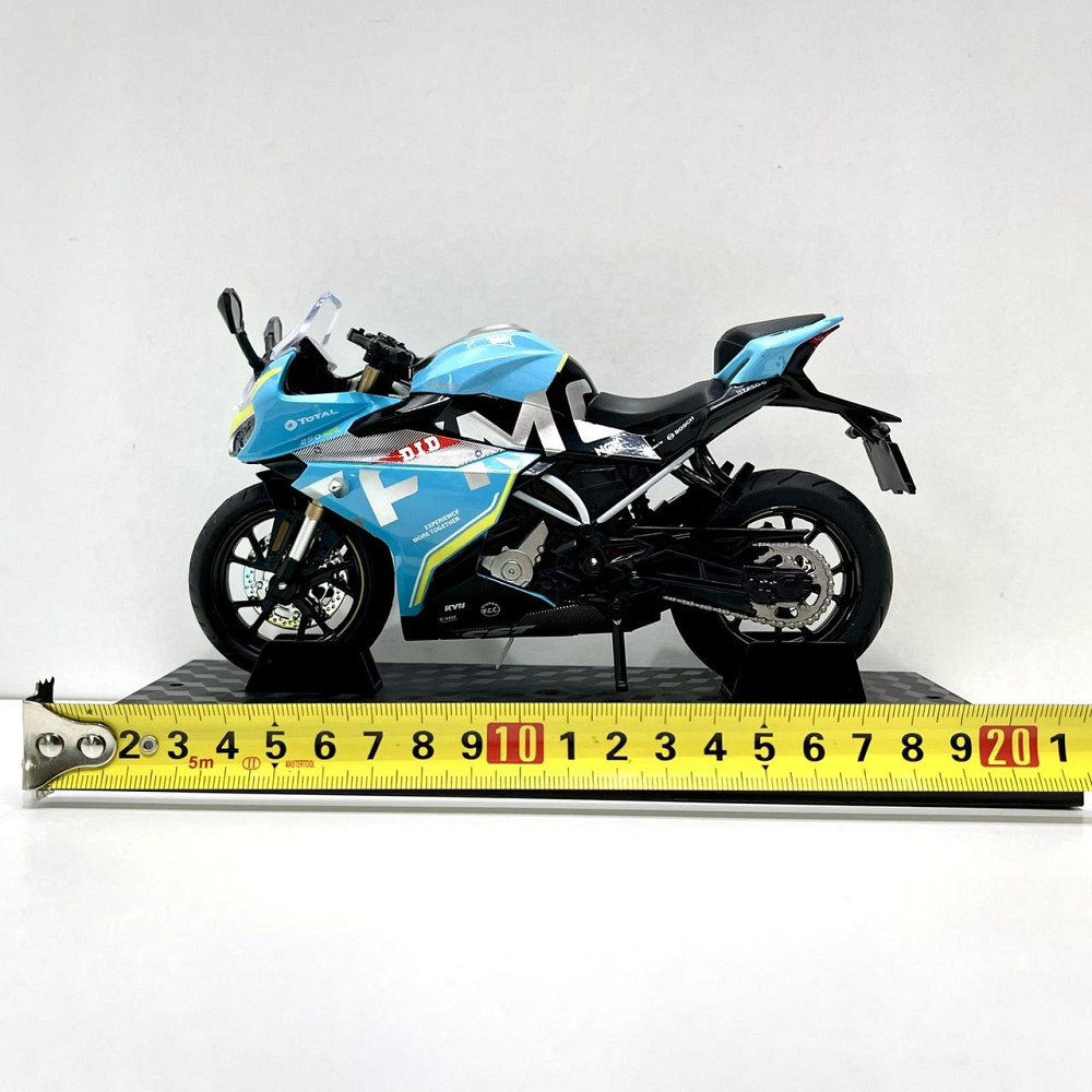 Мотоцикл металопластиковий звуки підсвічування гумові шини рухомі елементи 1:12 Блакитний (BG 36-480) Чернігів - фото 2