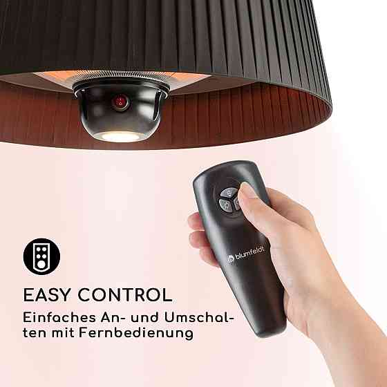 Нагрівач для тераси Venice Heat 800/1000/1800 Вт з дистанційним керуванням чорний Чорний (Німеччина, Рівне