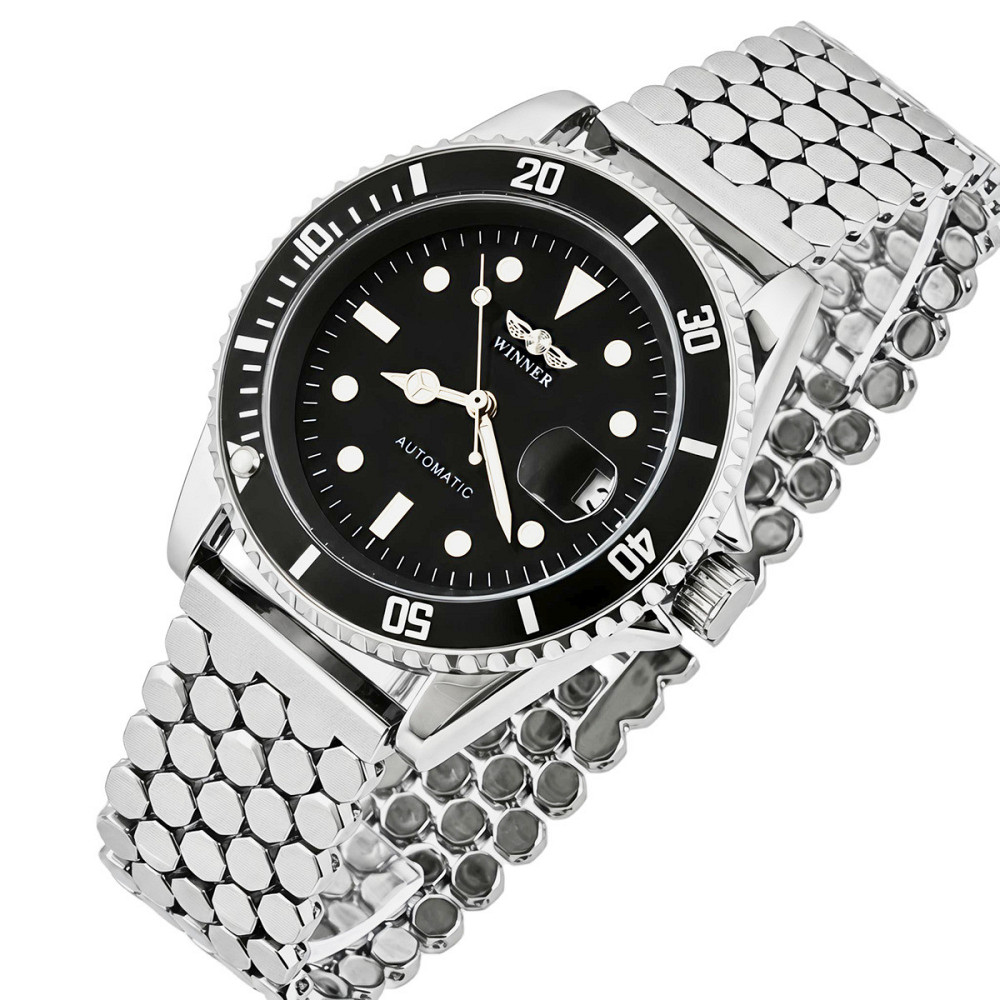Годинник чоловічий механічний Winner Basel Hexagon Steel (2 ремінці) Вінниця - фото 1