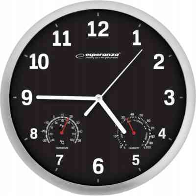 Настенные часы Esperanza Wall Clock Lyon 25см Black (EHC016K) Винница