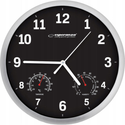 Настінний годинник Esperanza Wall Clock Lyon 25см Black (EHC016K) Вінниця - фото 1