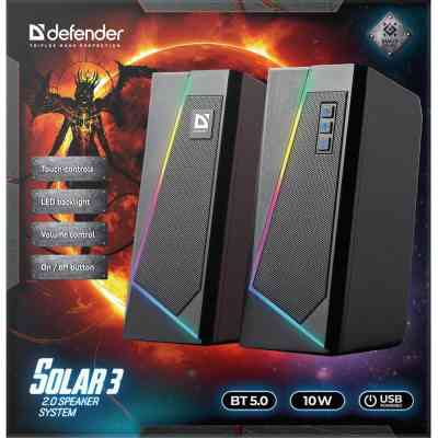 Акустична система Defender Solar 3 Bluetooth Light USB Black (65103) Вінниця