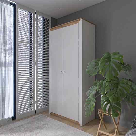 Шкаф двухдверный Эверест Нордик-990 Белый + Дуб крафт золотой (DTM-5535) Днепр