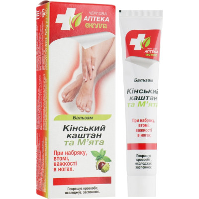 Бальзам для тела Біокон Дежурная Аптека Эколла Конский каштан и Мята 50 г (4820008319760) Винница - изображение 1