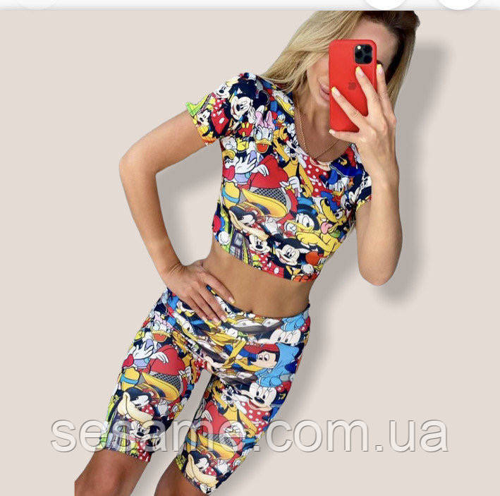 Яскравий 🌟комплект disney велосипедки та топ/шорти та топ Харків - фото 6