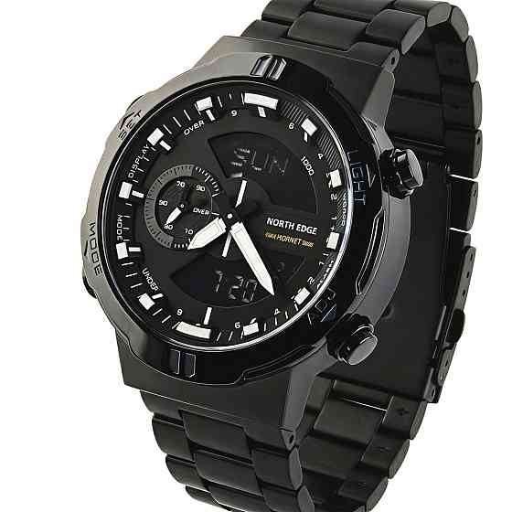 Часы мужские водостойкие тактические North Edge Hornet Iron Edition (2 ремешка) Черный Винница