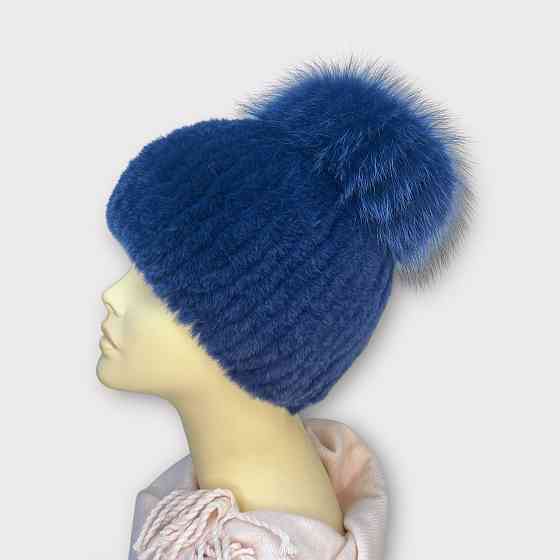 Шапка хутряна жіноча Бон Тіфані Синій Харків