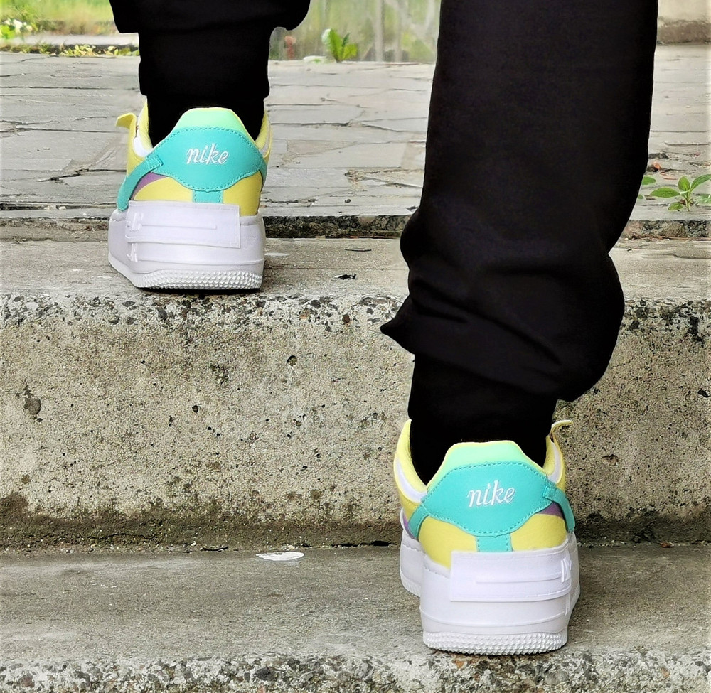 Кросівки Nike Force Білі Жіночі Квітн Шкіряні Найк Форси Shadow Різнобарвні (розміри: 36,37,38,39,40) Відео Огляд — 2 Дніпро - фото 7